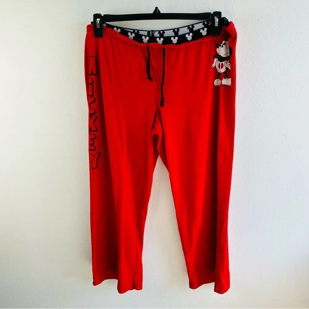 Disney Mickey Mouse Red Pajama Pants Size XL 16-18 - Picture 1 of 3